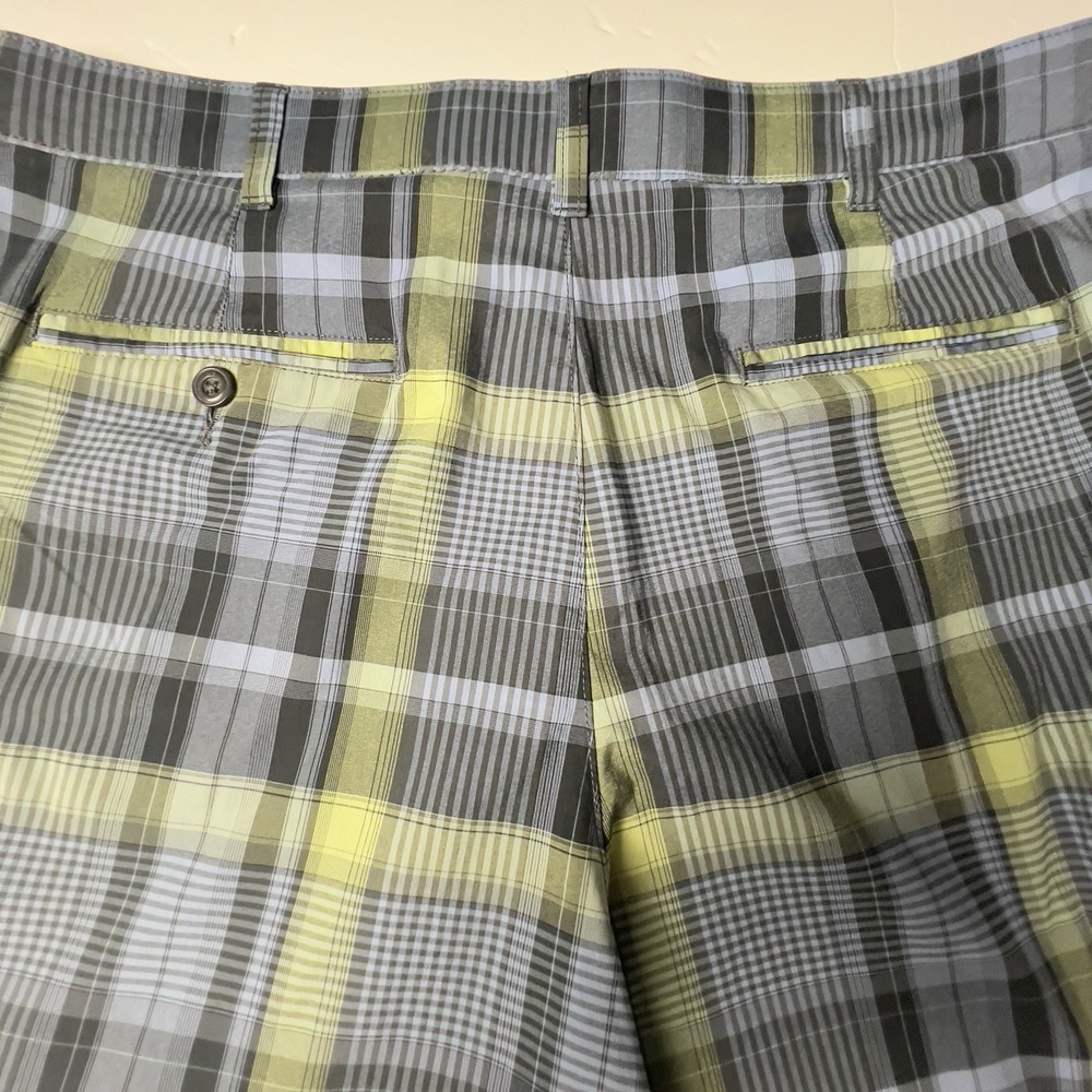 PGA Tour Golf Shorts Blue Green Plaid 36W Lightweight Wicking Stretch Quick Dry - Picture 3 of 8